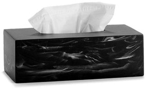 Θήκη Για Χαρτομάντηλα Marble Effect AH-BA71019 24x13x8cm Black Andrea House Polyresin