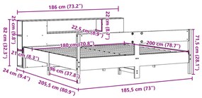 ΚΡΕΒΑΤΙ ΒΙΒΛΙΟΘΗΚΗ ΧΩΡΙΣ ΣΤΡΩΜΑ 180X200 ΕΚ ΜΑΣΙΦ ΞΥΛΟ ΠΕΥΚΟΥ 3322939