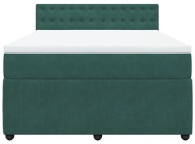 ΚΡΕΒΑΤΙ BOXSPRING ΜΕ ΣΤΡΩΜΑ ΣΚΟΥΡΟ ΠΡΑΣΙΝΟ 140X200ΕΚ. ΒΕΛΟΥΔΙΝΟ 3290073