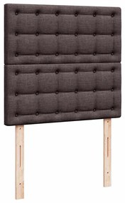 vidaXL Κρεβάτι Boxspring με Στρώμα Σκούρο Καφέ 90x200 εκ. Υφασμάτινο