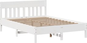 vidaXL Σκελετός Κρεβ. Χωρίς Στρώμα Λευκό 140x190 εκ Μασίφ Πεύκο