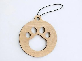Intra απο ξύλο plywood 3mm-4mm πάχος – Paw Print Χριστουγεννιάτικο στολίδι 15x15 cm INTRAVECTRY-MY545582