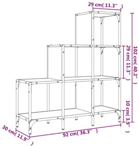 Βιβλιοθήκη Γκρι Sonoma 92x30x102 εκ. Επεξεργ. Ξύλο &amp; Μέταλλο - Γκρι