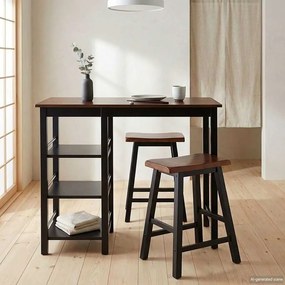 vidaXL Σετ Επίπλων Μπαρ 3 τεμ. Μαύρο από MDF