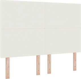 vidaXL Κεφαλάρι με κεφαλάρι Κρεμ 160 cm Τεχνητό Δέρμα