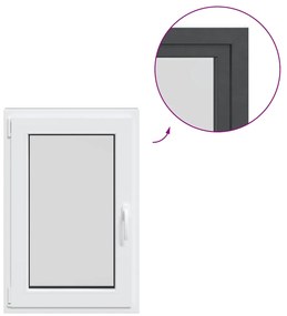 vidaXL Παράθυρο Υπογείου "RISOR" 60x100 εκ. Ανακλινόμενο & Περιστρεφόμενο DIN Αριστερό Ανθρακί