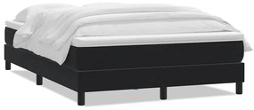 Κρεβάτι Boxspring με Στρώμα Μαύρο 160x210 εκ. Βελούδινο - Μαύρο