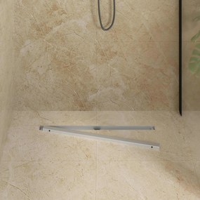 vidaXL 360° Νεροχύτης ντους με λεπτό μοντέλο Ασημί 70 cm