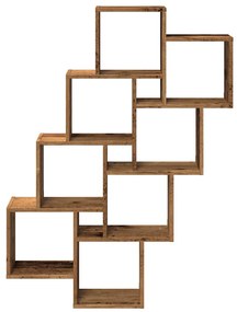 Ράφι κύβος τοίχου Παλιό ξύλο 90x15x119,5 cm Κατασκευασμένο ξύλο - Καφέ