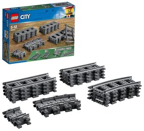 Ράγες Τρένου 60205 City Συμβατές Με τον Κωδικό 60337 20τμχ 5 ετών+ Grey Lego