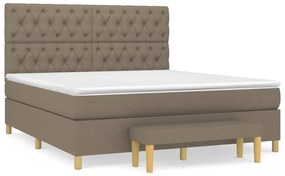 vidaXL Κρεβάτι Boxspring με Στρώμα Taupe 160x200 εκ. Υφασμάτινο