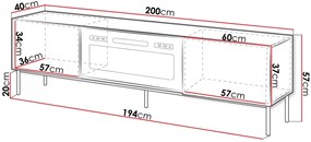 Έπιπλο τηλεόρασης Slide Plus-Leuko-Xriso