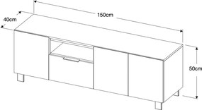 Έπιπλο τηλεόρασης Florence - 150.00Χ40.00Χ50.00cm