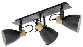 Σποτ Τρίφωτο 670xH240mm 3xE27 Μέταλλο Ανθρακί -Ξύλο Eglo Coswarth 99076