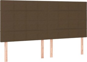 vidaXL Κρεβάτι Boxspring με Στρώμα Σκούρο Καφέ 200x200 εκ. Υφασμάτινο