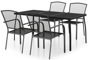 vidaXL Σετ Τραπεζαρίας Κήπου 5 Τεμαχίων Ανθρακί από Ατσάλι