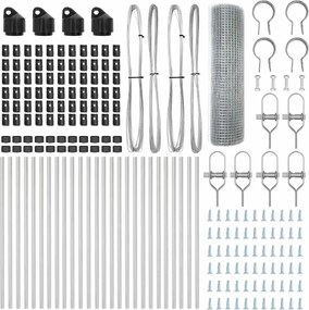 vidaXL Στύλος Περιφράξεων Ασημί 50 x 0,4 μ (12 x 12 mm mesh) Ατσάλι