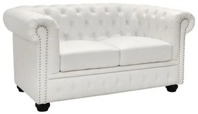 ΚΑΝΑΠΕΣ 2ΘΕΣΙΟΣ T.CHESTERFIELD HM3010.02 ΤΕΧΝΟΔΕΡΜΑ ΛΕΥΚΟ ΜΑΤ 155x90x73 εκ. 2θέσιος