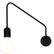 Απλίκα Φωτιστικό Τοίχου 1xE27 G95 LED Περιστρεφόμενος Βραχίονας 37,5cm Mala Homelighting-77-3965-Μαύρο 77-3965