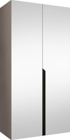 Ντουλάπα Mila II-Γκρεζ - Μαύρο-Μήκος: 100εκ