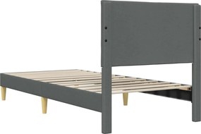 vidaXL Σκελετός Κρεβατιού Σκούρο Γκρι 80 x 200 cm Ύφασμα