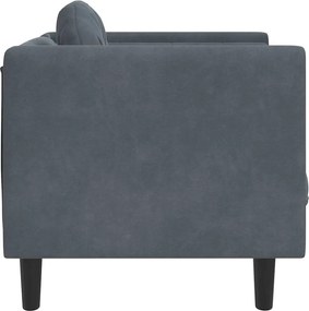 vidaXL Πολυθρόνα Σκούρο Γκρι Βελούδινη με Μαξιλάρι