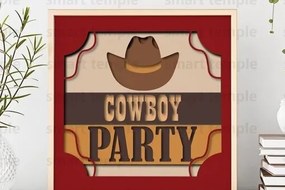 Σετ των 2 Intra απο ξύλο plywood 3mm-4mm πάχος - Cowboy Party Layered, Cowboy Party Δίασταση 20x20 cm INTRAFABR-80219932