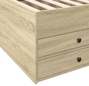 vidaXL Καναπές Κρεβάτι με Συρτάρια Χωρίς Στρώμα Sonoma Δρυς 100x200εκ.