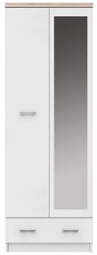 Ντουλάπα Δίφυλλη Top Mix 60x33x183cm Λευκή-Σονόμα
