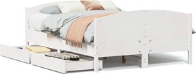 vidaXL Σκελετός Κρεβ. Χωρίς Στρώμα Λευκό 140x190 εκ Μασίφ Πεύκο