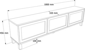 Έπιπλο Τηλεόρασης Δρυς CROBOR 180x32x45.6