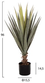 ΔΙΑΚΟΣΜΗΤΙΚΟ ΣΥΝΘΕΤΙΚΟ ΦΥΤΟ HM7986 SISAL AGAVE ΣΕ ΓΛΑΣΤΡΑ Φ15,5x14,5-96Υεκ.