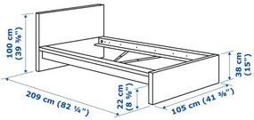 MALM σκελετός κρεβατιού/ψηλός, 90X200 cm 690.195.92