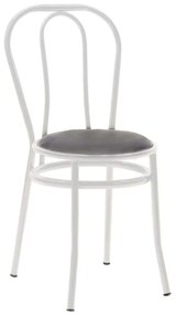 Καρέκλα Βιέννης I 243-000039 40x47x85cm Black-White Metal, Technoderma