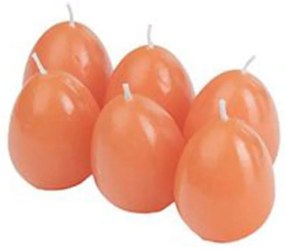 Κεριά σε σχήμα αυγό πορτοκαλί Σετ/6 - 343-1019