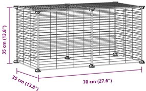 vidaXL Κλουβί για Κατοικίδια με 8 Πάνελ Μαύρο 35 x 35 εκ. Ατσάλινο