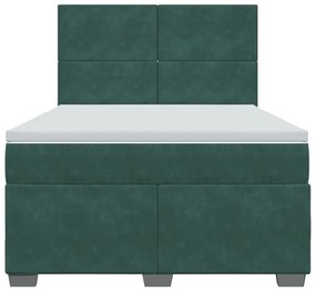 ΚΡΕΒΑΤΙ BOXSPRING ΜΕ ΣΤΡΩΜΑ ΣΚΟΥΡΟ ΠΡΑΣΙΝΟ 160X200ΕΚ. ΒΕΛΟΥΔΙΝΟ 3290951