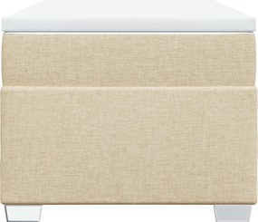 vidaXL Κρεβάτι Boxspring με Στρώμα Κρεμ 90x200 εκ.Υφασμάτινο