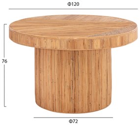 ΤΡΑΠΕΖΙ ΤΡΑΠΕΖΑΡΙΑΣ GATSBY HM9884 ΦΥΣΙΚΟ RATTAN ΣΕ ΦΥΣΙΚΟ ΧΡΩΜΑ Φ120x76Υεκ.