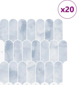 vidaXL Πλακάκι Φτερού 20 τεμ. Γαλάζιο 30 x 30 cm Πολυουρεθάνη και PET