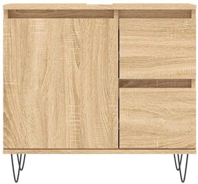 vidaXL Ντουλάπι Μπάνιου Sonoma Δρυς 65x33x60 εκ. Επεξεργασμένο Ξύλο