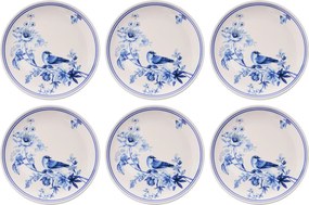 Service Plate Set (6 Pieces) Blue Bird Blue
White