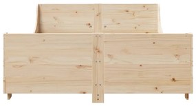 vidaXL Σκελετός Κρεβατιού Χωρίς Στρώμα 135x190 εκ Μασίφ Ξύλο Πεύκου