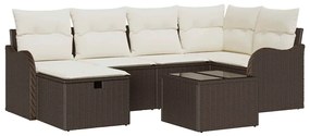 vidaXL Σετ Καναπέ Κήπου 7 pcs Καφέ και κρεμ 232.5 x 122.5 x 85 εκ