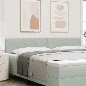 vidaXL Κεφαλάρι με κεφαλάρι Ανοιχτό γκρι 200 cm Βελούδο