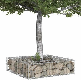 vidaXL Ανασηκωμένο κρεβάτι gabion Ασημί