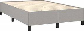 vidaXL Κρεβάτι Boxspring με Στρώμα Ανοιχτό Γκρι 120x190 εκ. Υφασμάτινο