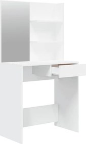vidaXL Μπουντουάρ με Καθρέφτη Λευκό 74,5 x 40 x 141 εκ.