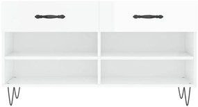 vidaXL Παπουτσοθήκη Γυαλιστερό Λευκό 102x35x55 εκ. Επεξεργασμένο Ξύλο