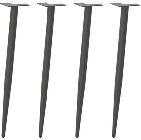 vidaXL Πόδια Κονσόλας Κωνικού Σχήματος 4 τεμ. Ανθρακί 72-73 εκ. Ατσάλι